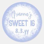 Sweet 16 Light Blue personized Sticker Siegel Labe (Vorderseite)