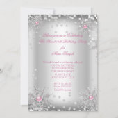 Sweet 16 Light Pink Silver Winter Wonderland Einladung (Rückseite)