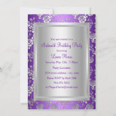 Sweet 16 Lila Ankündigungen von Bow & Rose (Rückseite)