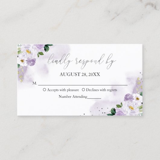 Sweet 16 Lila Aquarellfarben UAWG Umhüllung Visitenkarte (Vorderseite)