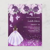 Sweet 16 lila Ballerina-Kleiderflorale Einladung Flyer (Vorne)