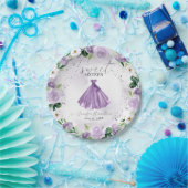Sweet 16 Lila Blumenbekleidung Papier Teller (Party)