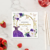 Sweet 16 Lila Blumenkleid Schmetterling Napkins Serviette (Beispiel)