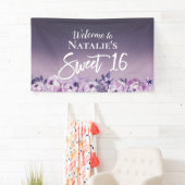 Sweet 16 Lila Floral Elegant Gradient Banner (Insitu)