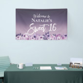 Sweet 16 Lila Floral Elegant Gradient Banner (Messeveranstaltung)