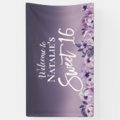 Sweet 16 Lila Floral Elegant Gradient Banner (Vertikal)