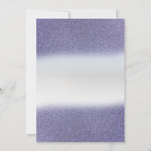 Sweet 16 Lila Glitzer Bokeh Ombre, Glitzer Tiara Einladung (Rückseite)