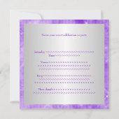 Sweet 16 Lila Glitzer Silver Jewel Tiara Party 1 Einladung (Rückseite)