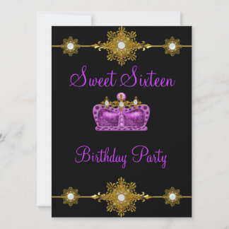 Sweet 16 Lila Gold Black Princess Event Einladung