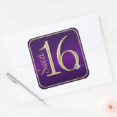 Sweet 16 Lila/Gold Metallic Look Stickers (Umschlag)