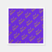 Sweet 16 Lila Gold Typografie Muster Elegant Serviette (Vorderseite)