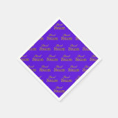 Sweet 16 Lila Gold Typografie Muster Elegant Serviette (Ecke)