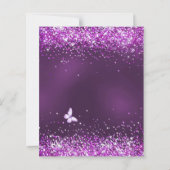 Sweet 16 lila Kleidung Rosa Florale Einladung (Rückseite)