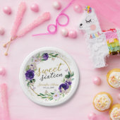 Sweet 16 Lila Lavendel Floral Butterfly Pappteller (Party)