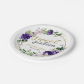Sweet 16 Lila Lavendel Floral Butterfly Pappteller (Schrägansicht)