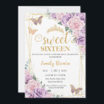 Sweet 16 Lila Lilac Pink Blütenschmetterlinge Einladung<br><div class="desc">Personalisieren Sie diese schöne Sweet 16 Geburtstagseinladung mit eigener Formulierung einfach und schnell,  einfach die Schaltfläche Anpassen,  um den Stil und die Platzierung des Textes weiter zu ordnen und zu formatieren. Passende Artikel im Shop erhältlich! c) Das glückliche Cat Studio</div>