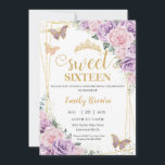Sweet 16 Lila Lilac Pink Blütenschmetterlinge Einladung<br><div class="desc">Personalisieren Sie diese schöne Sweet 16 Geburtstagseinladung mit eigener Formulierung einfach und schnell,  einfach die Schaltfläche Anpassen,  um den Stil und die Platzierung des Textes weiter zu ordnen und zu formatieren. Passende Artikel im Shop erhältlich! c) Das glückliche Cat Studio</div>