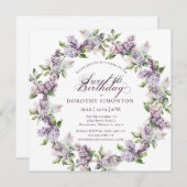 Sweet 16 Lila Lilac Spring Blume Square Einladung (Vorne/Hinten)