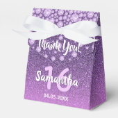 Sweet 16 lila rosa Glitzer Diamanten Geschenkschachtel (Vorderseite)