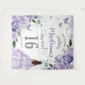 Sweet 16 Lila Rose BlumenPrinzessin Willkommen Wandteppich (Vorderseite (Horizontal))