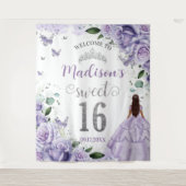 Sweet 16 Lila Rose BlumenPrinzessin Willkommen Wandteppich (Vorderseite)
