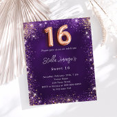 Sweet 16 lila Rose Gold Einladung