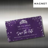 Sweet 16 lila silberne Tiara speichern den Datums- Magnetkarte