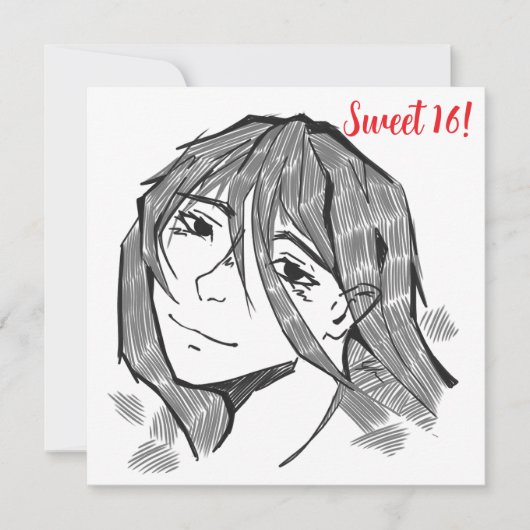 Sweet 16, lineart feiertagskarte (Vorderseite)