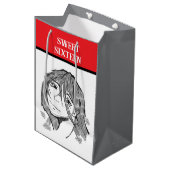 Sweet 16 lineart  mittlere geschenktüte (Vorderseite Schrägansicht)