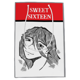 Sweet 16 lineart  mittlere geschenktüte