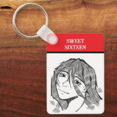 Sweet 16 lineart  schlüsselanhänger (Vorderseite)