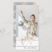 Sweet 16 Luxury Rose Gold Balloons Foto Dankeskarte (Vorne/Hinten)