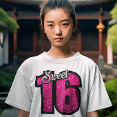 SWEET 16 MÄDCHEN GEBURTSTAG GLITZER T - Shirt