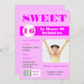 Sweet 16 Magazin Foto PERSONALIZE Einladung (Vorne/Hinten)