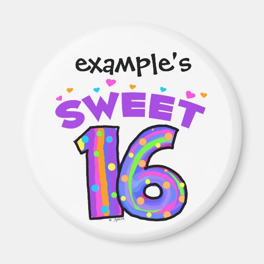 Sweet 16 Magnet - kreieren Sie Ihren eigenen (Vorne)