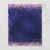 Sweet 16 Marineblau Rosa Glitzer Einladung Flyer (Hinten)
