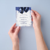 Sweet 16 Marineblau-Weiß-Haushaltseinladung Flyer (Gruppe)