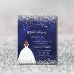 Sweet 16 marineblaue Glitzer Kleidung Einladung Flyer<br><div class="desc">Bitte beachten Sie, dass diese Einladung auf Flyer Papier und sehr dünn ist. Umschläge sind nicht enthalten. Für dickere Einladungen (gleiche Gestaltung) besuchen Sie bitte unseren Shop. Eine moderne, stilvolle und glamouröse Einladung zu einer Sweet 16. Geburtstagsfeier. Ein marineblauer Hintergrund mit Imitaten Glitzer, Glitzern, ein Mädchen mit einem Kugelkrug. Die...</div>