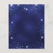 Sweet 16 marineblaue Kleid Blumen Einladung (Rückseite)