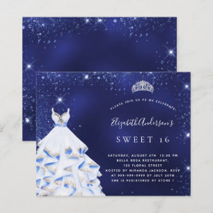 Sweet 16 marineblaue Kleid Tiara Haushaltseinladun