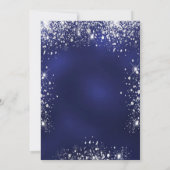 Sweet 16 marineblaue silberne Glitzer Kleid tiara Einladung (Rückseite)