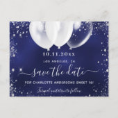 Sweet 16 Marinebrüllons Save the Date Ankündigungspostkarte (Vorderseite)