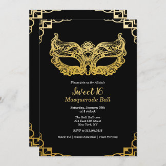 Sweet 16 Masquerade Ball Einladung