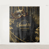 Sweet 16 Masquerade Black Foto Backdrop ID1032 Wandteppich (Vorderseite)
