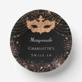 Sweet 16 Masquerade Glitzer Pappteller (Vorderseite)