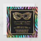 Sweet 16 Masquerade Party | 16 . Geburtstag Zebra Einladung (Vorderseite)