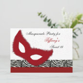 Sweet 16 Masquerade Party Einladung (Stehend Vorderseite)