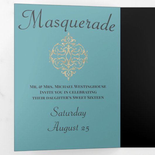 Sweet 16 Masquerade Party Einladung (Innen Erste Seite)