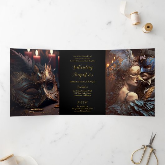 Sweet 16 Masquerade Party Einladung (Innenseite)