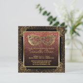 Sweet 16 Masquerade Party Pink Gold 16 . Geburtsta Einladung (Stehend Vorderseite)